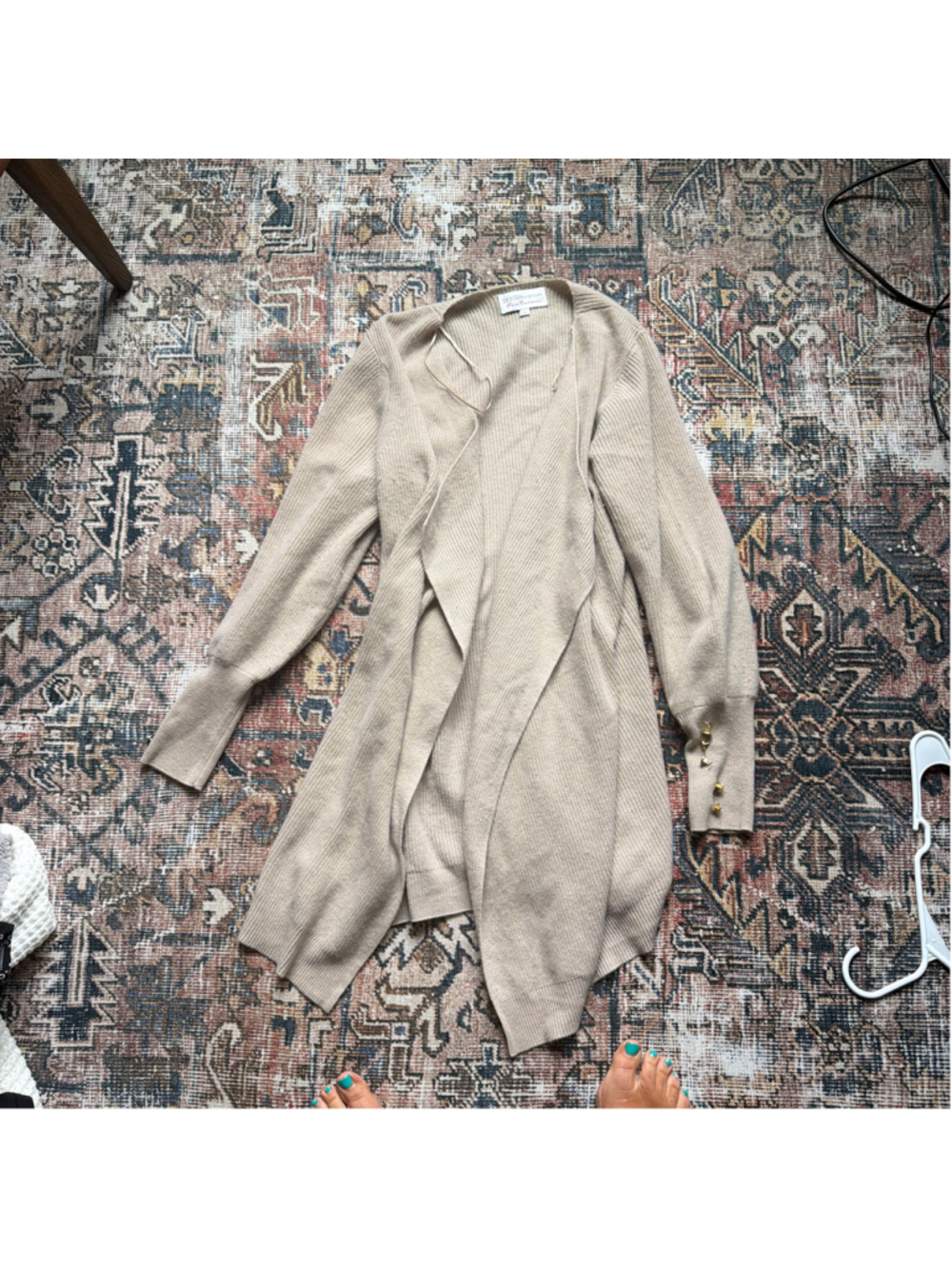 Women's Design History Pure Cashmere Cardigan Beige Size L
